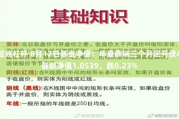 短线杠杆 8月12日基金净值：华夏鼎瑞三个月定开债A最新净值1.0539，跌0.23%