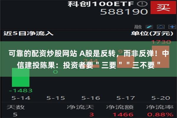 可靠的配资炒股网站 A股是反转，而非反弹！中信建投陈果：投资