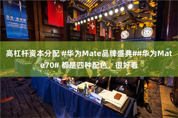 高杠杆资本分配 #华为Mate品牌盛典##华为Mate70#