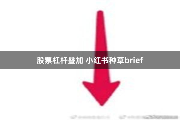 股票杠杆叠加 小红书种草brief